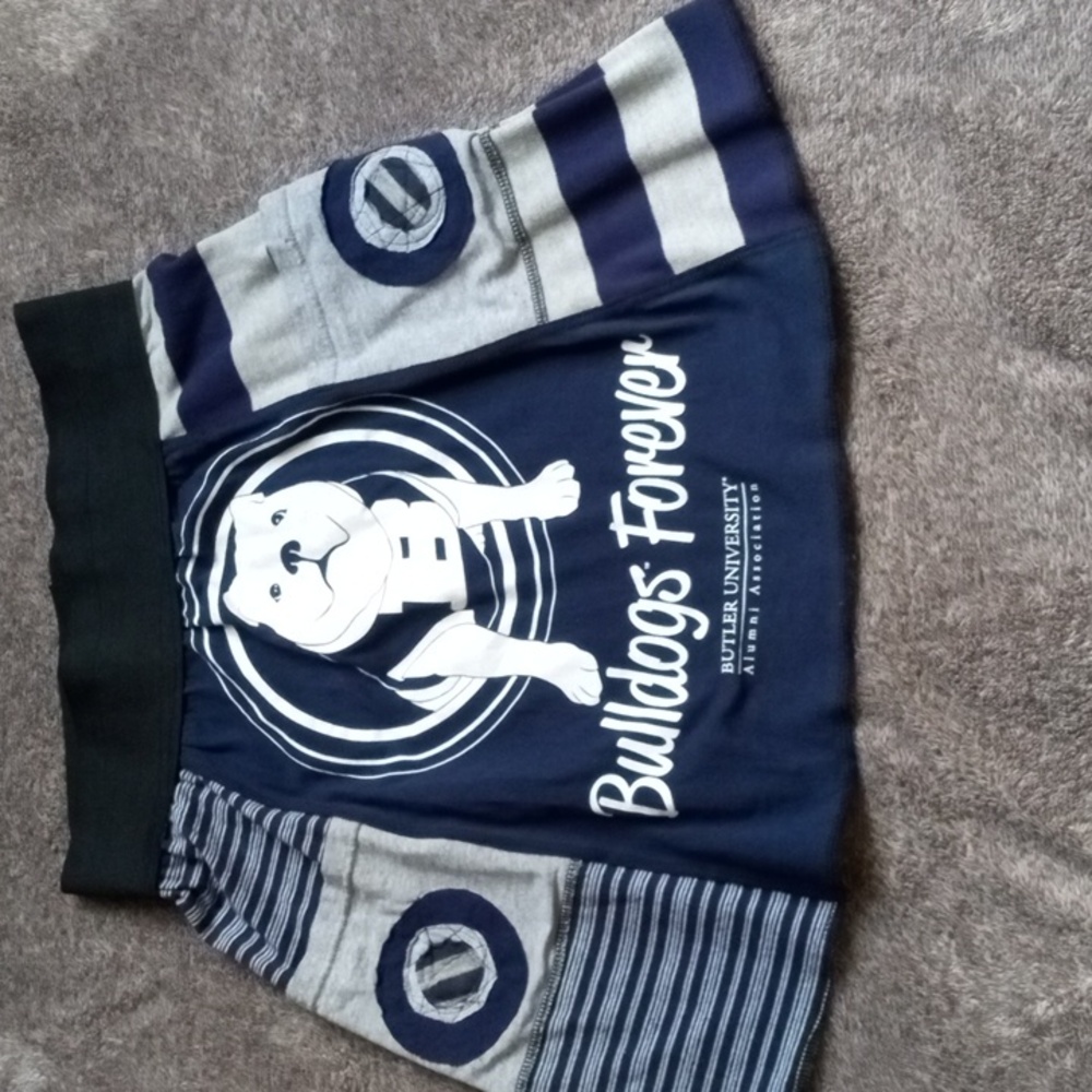 Emily Kniesly (S?) upcycled reimagined Butler Bulldogs skirt unsized